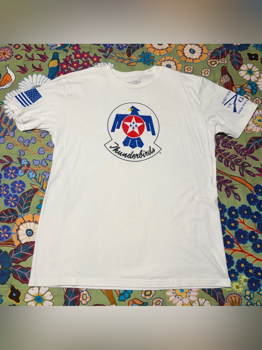 U.S. Air Force Thunderbird Color White Adult T-Shirt